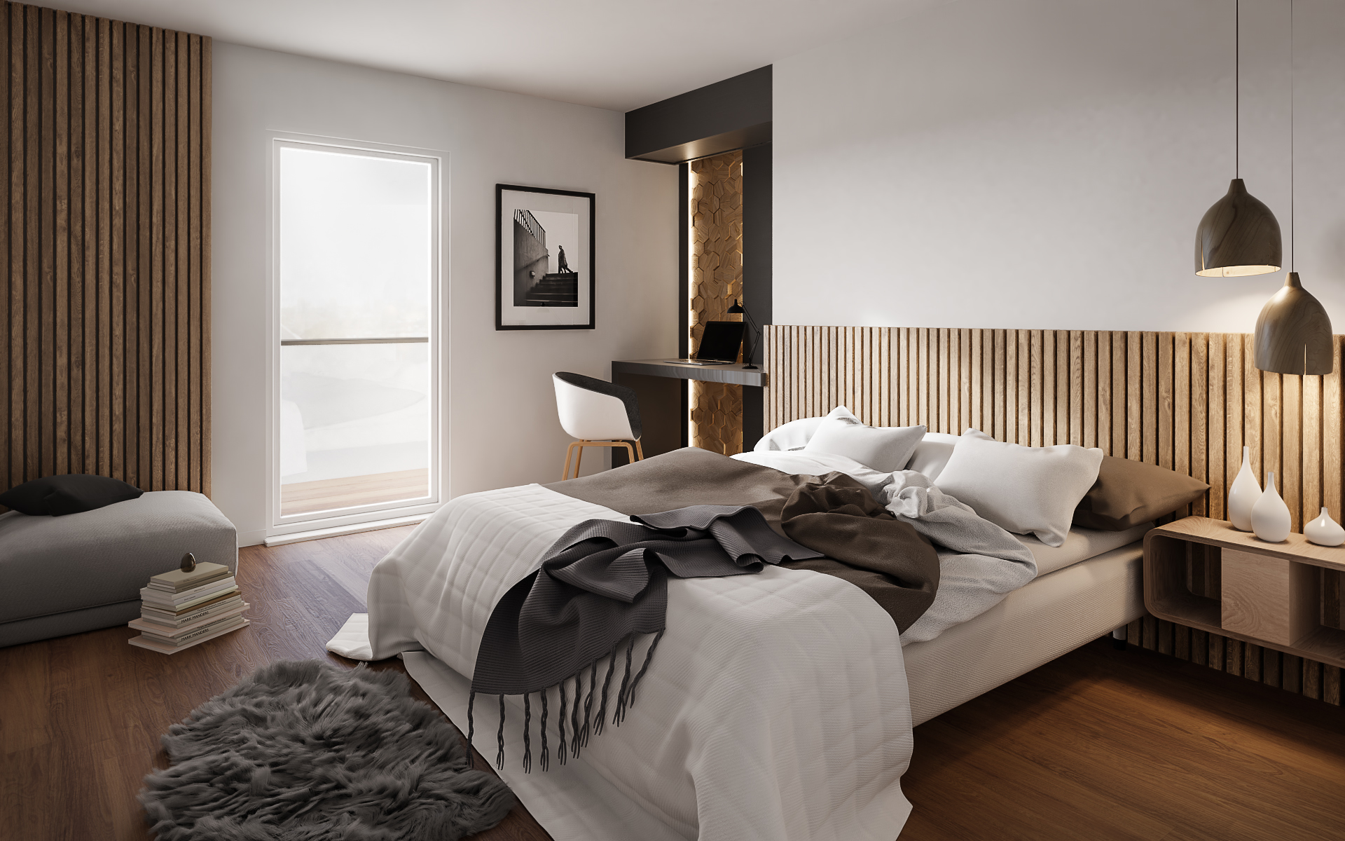 Visuel 3D chambre appartement neuf Ittenheim