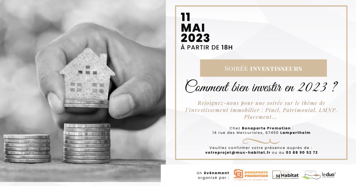 Muc Habitat organise une Soirée spéciale Investisseurs le 11 Mai !